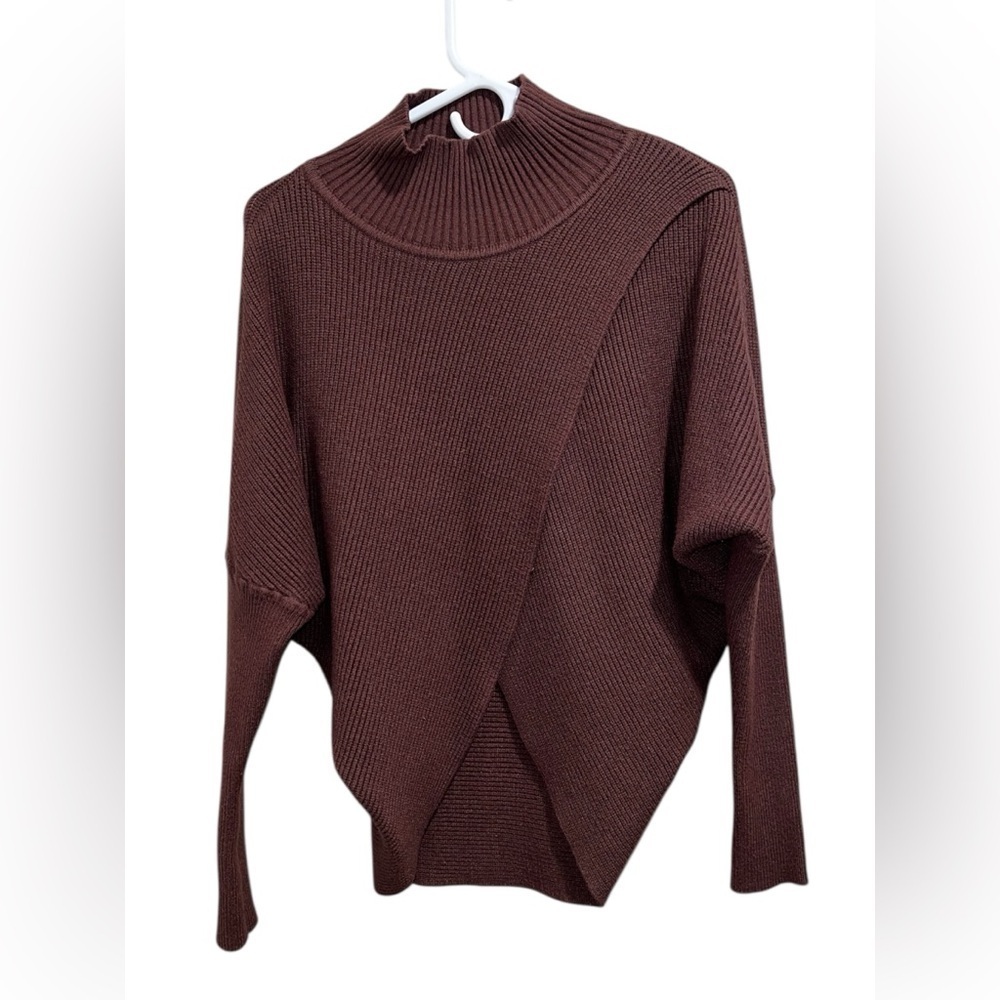 Elegant Brown Women's Turtleneck Sweater